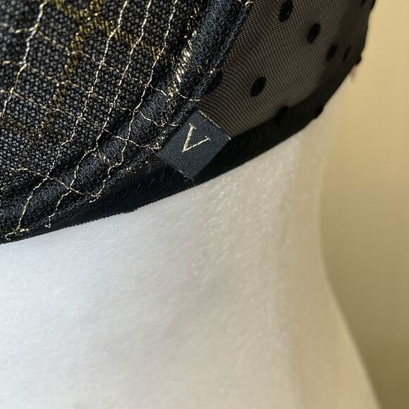 Victoria’s Secret Bra 32 C Angels Unlined‎ Underwire Demi Black Gold Lace Mesh - Picture 6 of 13
